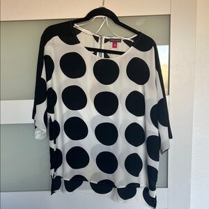 Vince Camuto Black and White Polka Dot Blouse